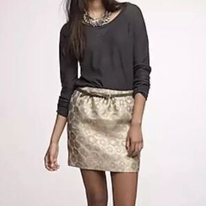 J.crew womens Size 6 Mini Skirt Animal Print Gold Metallic Mid Rise Style 29561